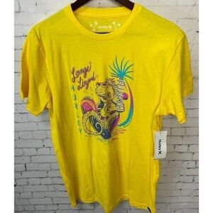 Hurley Men Yellow Everyday Washed Top Lounge Lizard Cotton T Shirt Size M New N1